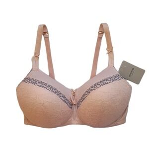 AMOENA 38D Cher SBP 44792 Mastectomy Pocket Bra, Molded Cup, No Wire, Pink Gray